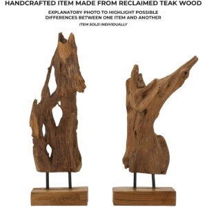 Mauro Ferretti Akar scultura in teak marrone 18x13x55 cm