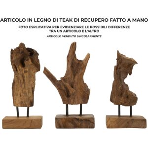 Mauro Ferretti Akar scultura in teak marrone 20x11x34 cm