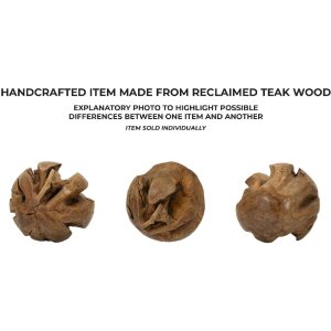 Mauro Ferretti palla decorativa in teak Ø50 cm marrone