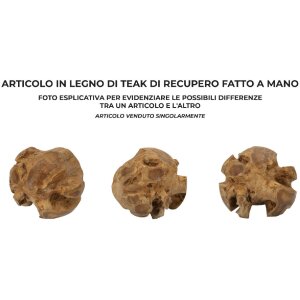 Mauro Ferretti palla decorativa in teak Ø40 cm marrone