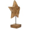 Mauro Ferretti scultura stella in legno di teak 28x12x42 cm marrone