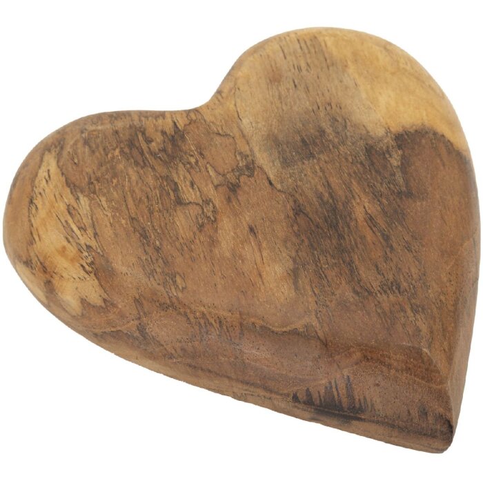 Mauro Ferretti cuore decorativo in teak 16x14x4,5 cm marrone