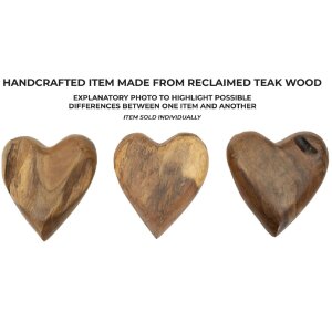Mauro Ferretti cuore decorativo in teak 16x14x4,5 cm marrone