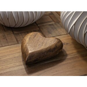 Mauro Ferretti cuore decorativo in teak 16x14x4,5 cm marrone