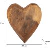 Mauro Ferretti cuore decorativo in teak 16x14x4,5 cm marrone