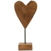 Mauro Ferretti scultura cuore teak 15x10x35 cm marrone