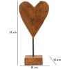 Mauro Ferretti scultura cuore teak 15x10x35 cm marrone