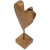 Mauro Ferretti scultura cuore teak 15x10x35 cm marrone