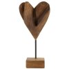 Mauro Ferretti scultura cuore teak 15x10x35 cm marrone