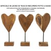 Mauro Ferretti scultura cuore teak 15x10x35 cm marrone