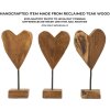 Mauro Ferretti scultura cuore teak 15x10x35 cm marrone
