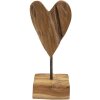 Mauro Ferretti scultura cuore teak 10x10x25 cm marrone