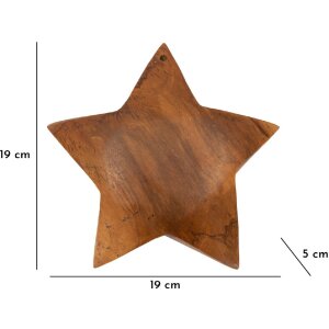 Mauro Ferretti stella decorativa in teak Ø19x5 cm marrone
