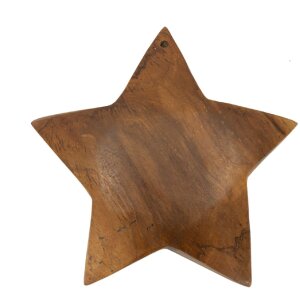 Mauro Ferretti stella decorativa in teak Ø19x5 cm marrone
