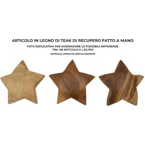Mauro Ferretti stella decorativa in teak Ø19x5 cm marrone