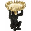 Mauro Ferretti scimmia decorativa Ø23x31,5 cm nero oro lucido