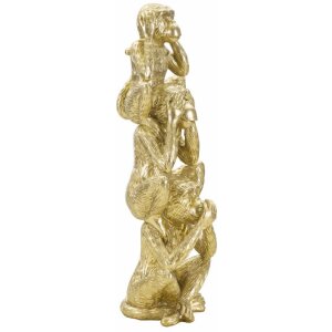 Mauro Ferretti figurina decorativa torre scimmia Ø10,5x30 cm oro lucido