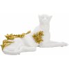 Mauro Ferretti scultura decorativa leopardo 53x21,5x24 cm oro bianco lucido