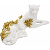 Mauro Ferretti scultura decorativa leopardo 53x21,5x24 cm oro bianco lucido