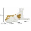 Mauro Ferretti scultura decorativa leopardo 53x21,5x24 cm oro bianco lucido