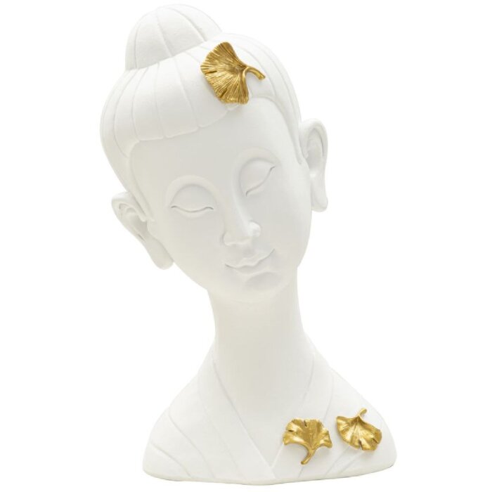 Mauro Ferretti Busto Buddha 21,5x16x35 cm oro bianco lucido