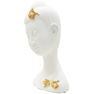Mauro Ferretti Busto Buddha 21,5x16x35 cm oro bianco lucido