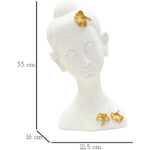 Mauro Ferretti Busto Buddha 21,5x16x35 cm oro bianco lucido