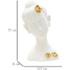 Mauro Ferretti Busto Buddha 21,5x16x35 cm oro bianco lucido