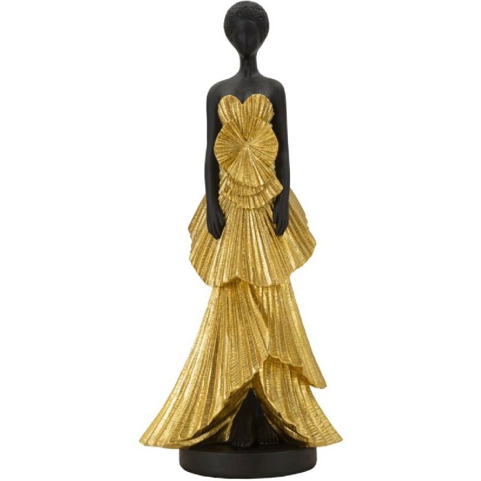 Mauro Ferretti figura donna 14,5x10x33 cm nero oro