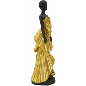 Mauro Ferretti figura donna 14,5x10x33 cm nero oro