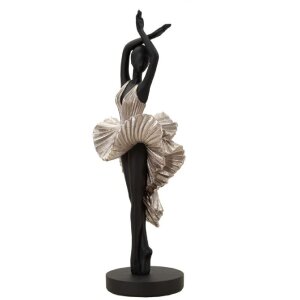 Mauro Ferretti figura di ballerina 17x14x43 cm nero argento