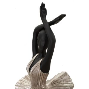 Mauro Ferretti figura di ballerina 17x14x43 cm nero argento