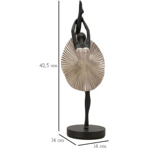 Mauro Ferretti figura di ballerina 14x14x42,5 cm nero argento