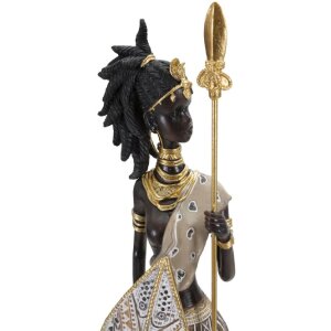 Mauro Ferretti Figura Masai con bambino 11,5x8,5x46 cm