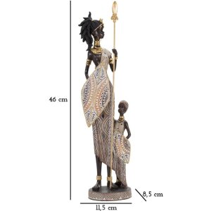 Mauro Ferretti Figura Masai con bambino 11,5x8,5x46 cm