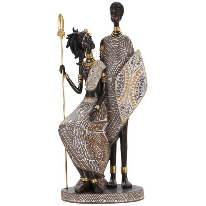 Mauro Ferretti Masai coppia di figure 16,5x11,5x38 cm