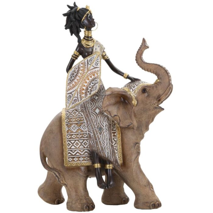 Mauro Ferretti Masai con elefante 22,5x12x32,5 cm