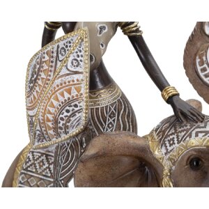 Mauro Ferretti Masai con elefante 22,5x12x32,5 cm
