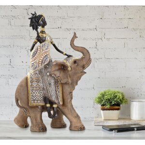 Mauro Ferretti Masai con elefante 22,5x12x32,5 cm