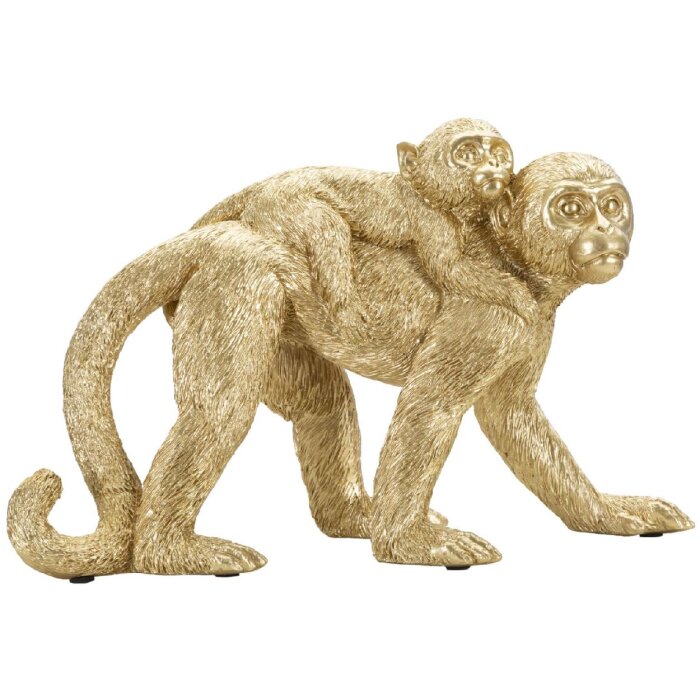 Mauro Ferretti scimmia decorativa con bambino 29,5x11,5x18,5 oro