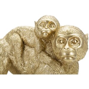 Mauro Ferretti scimmia decorativa con bambino 29,5x11,5x18,5 oro