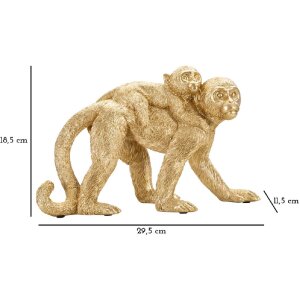 Mauro Ferretti scimmia decorativa con bambino 29,5x11,5x18,5 oro