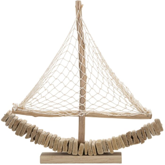 Mauro Ferretti barca a vela decorativa 45x7x45 naturale