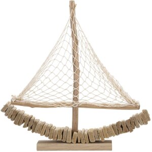 Mauro Ferretti barca a vela decorativa 45x7x45 naturale