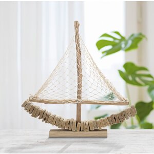 Mauro Ferretti barca a vela decorativa 45x7x45 naturale