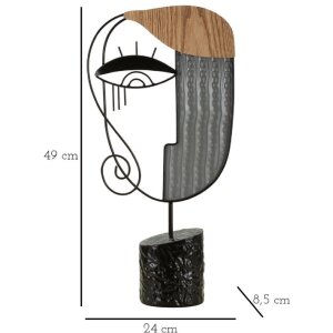 Mauro Ferretti scultura Picassy 24x8,5x49 nero naturale