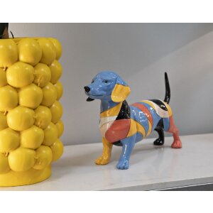 Mauro Ferretti Scultura Bassotto Rubic 32,5x9,7x20,5 cm multicolore