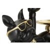 Mauro Ferretti figurina decorativa cane Rover con vassoio 23,5x13x18,5 cm oro nero