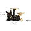 Mauro Ferretti figurina decorativa cane Rover con vassoio 23,5x13x18,5 cm oro nero