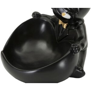 Mauro Ferretti figurina decorativa palla di cane con ciotola 18,5x20,5x20 cm oro nero